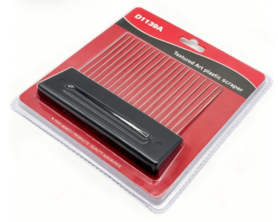 Two black metal combs on a white background